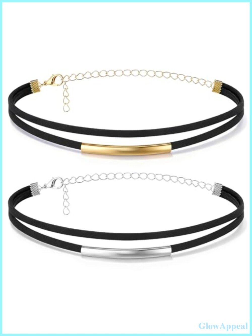2 Pc Velvet Choker Necklace Set Adjustable Goth Punk Collar Women Jewelry Gift